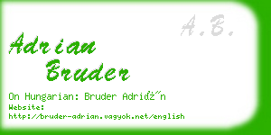 adrian bruder business card